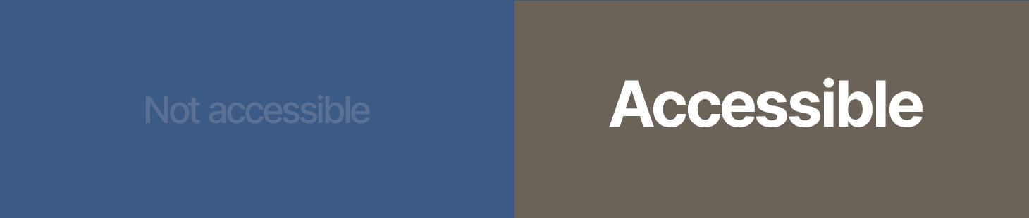 Split image comparing inaccessible and accessible text