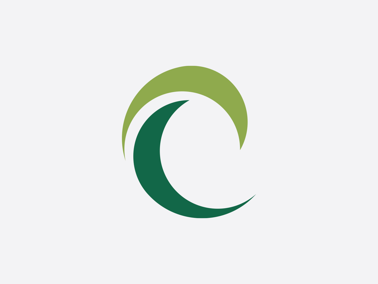 Brand & visual design section link featuring abstract green crescent mark.