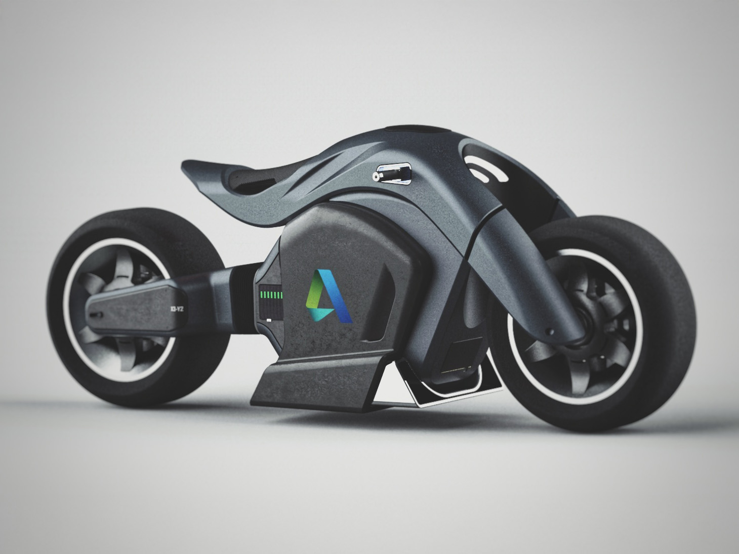 Email marketing section link featuring stylized electric bike with Autodesk-inspired branding.